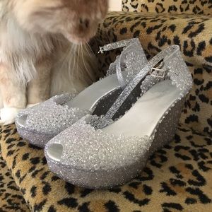 Sparkly Jelly Wedges, Size 8